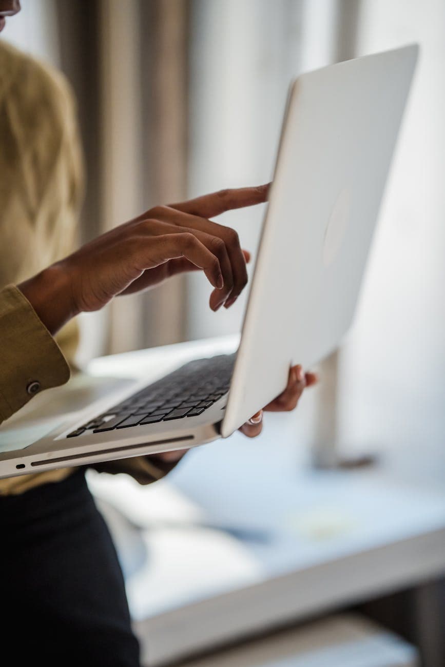 Professional working on laptop